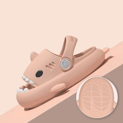 Toddler shark sandals, anti-slip and soft, ideal for boys and girls' summer fun.