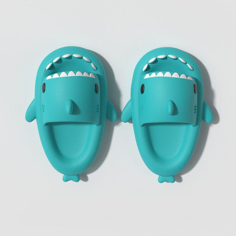 Toddler non-slip shark shoes, providing cozy comfort for boys and girls indoors.