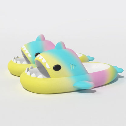 Indoor shark slippers for toddlers, offering a cute design and essential non-slip grip.