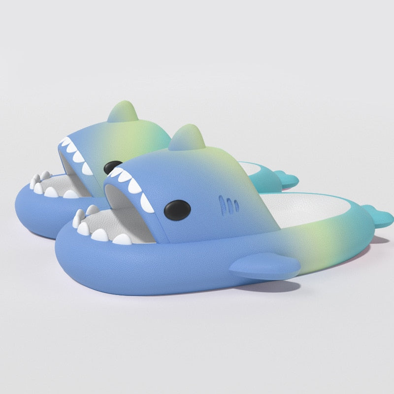 Toddler shark shoes, soft and comfy, ideal non-slip home slippers for boys and girls.