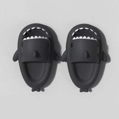 Playtime footwear: blue shark slippers for kids, extremely comfortable and non-slip for safety.