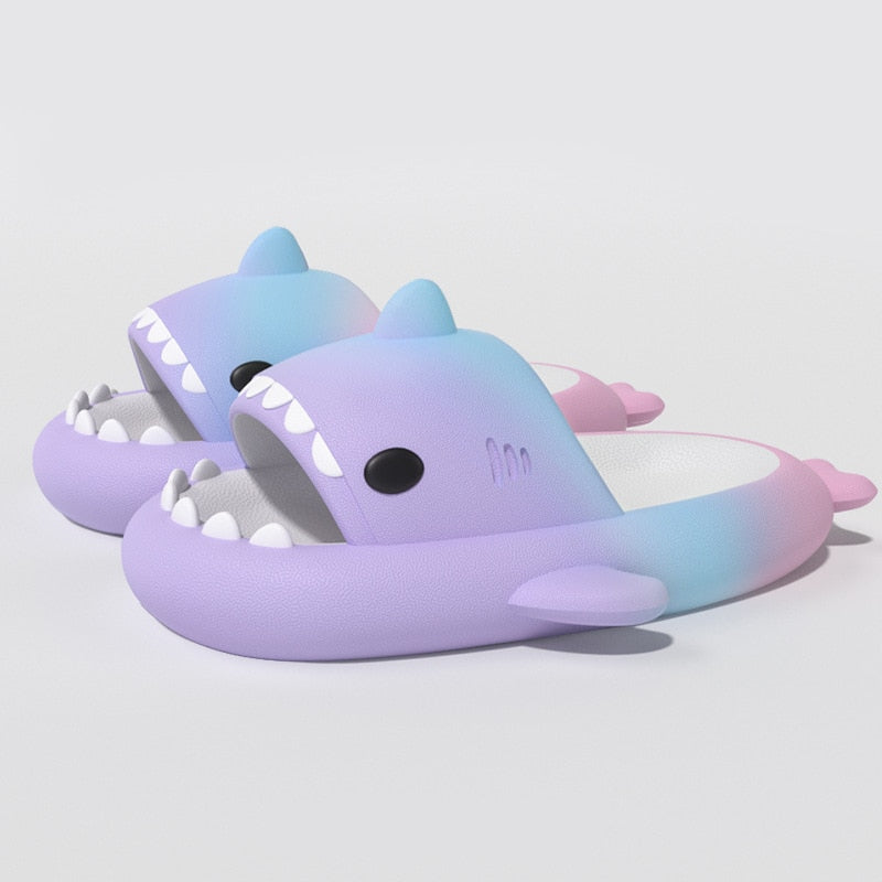 Super comfy cartoon shark slippers for children, great for indoor wear and non-slip surfaces.