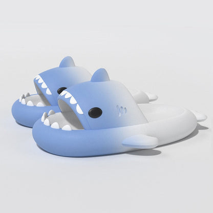 Kids' non-slip shark slippers, featuring a fun cartoon design for comfortable home use.
