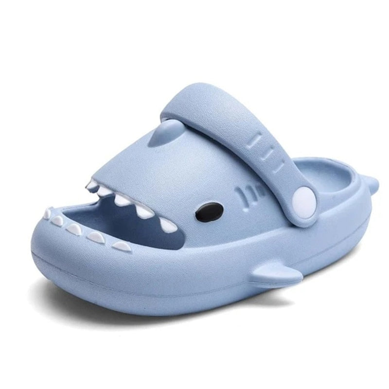 Fun shark shape non-slip slippers for children, soft EVA design, perfect for home and baby accessory