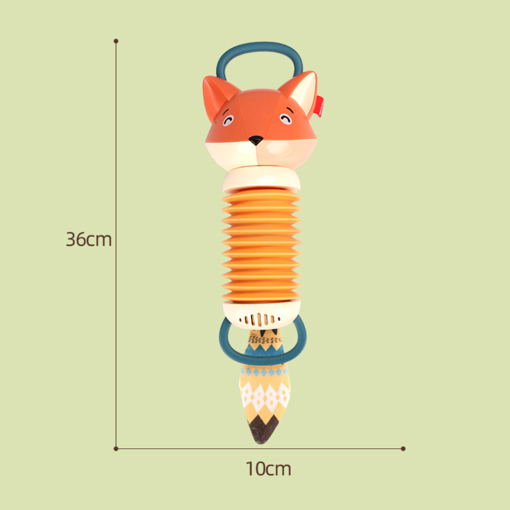 Children's educational fox accordion toy with rattle, a fun musical instrument for baby and toddler.