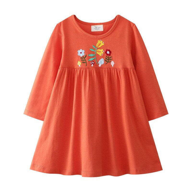 Extremely cute girls' long sleeve bunny dress, knee-length, soft cotton, adorable children's fashion.