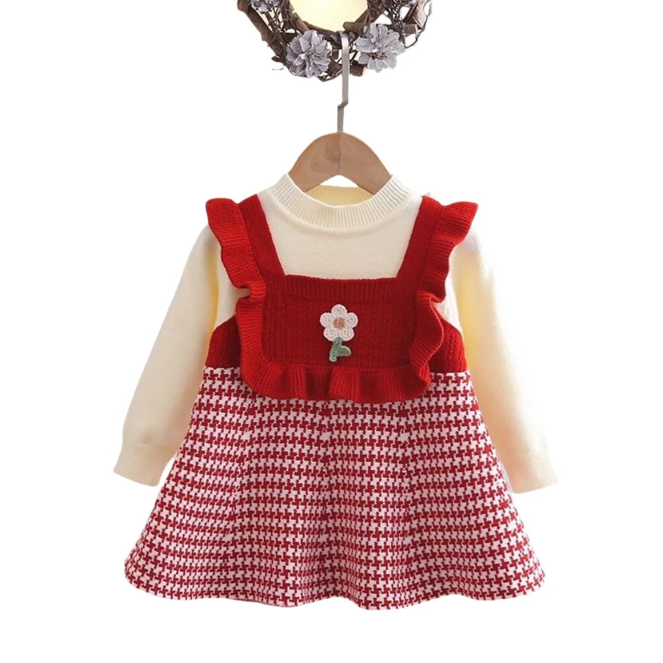 Girls' pink long sleeve princess dress, perfect for toddler autumn wear.