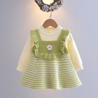 Toddler girl in a beautiful long sleeve princess dress, ideal for kids' fashion and autumn outfits.