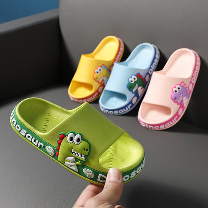 Adorable green dinosaur comfort slippers for kids, perfect for indoor and outdoor fun