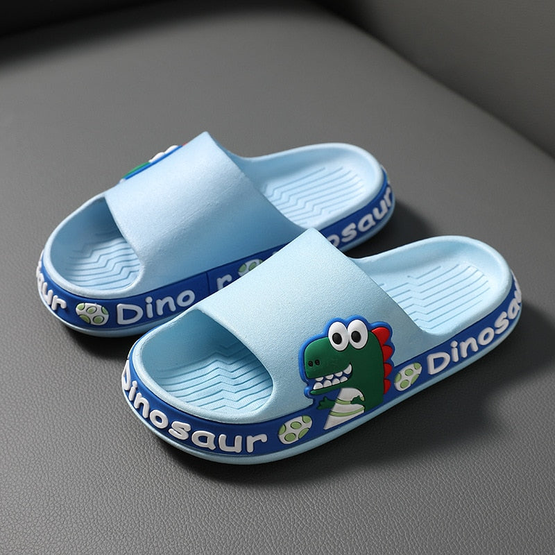 Toddler dinosaur slippers featuring a fun 3D design, great for little feet traction