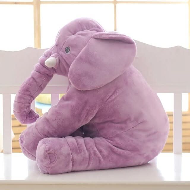 Unisex adorable elephant stuffed animal, a soft plushie and cuddle pillow, great for any baby's nursery decor.