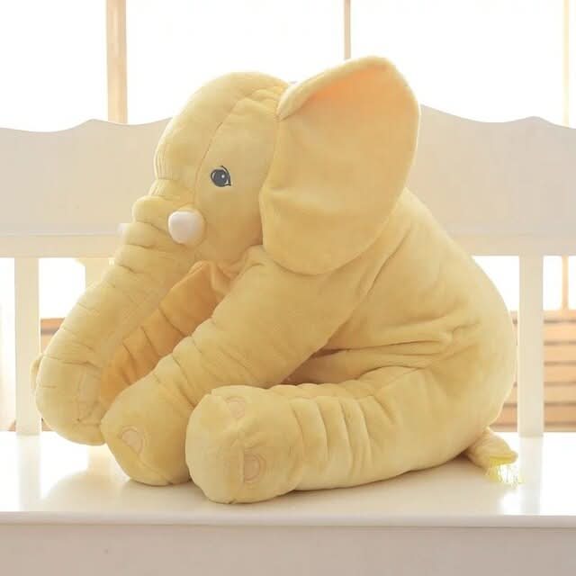 Cute elephant plush toy, a soft stuffed animal and cuddle pillow ideal for kids' rooms & baby comfort.