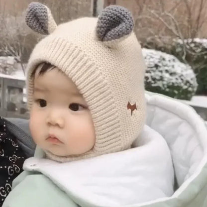 Toddler unisex balaclava hat, cute animal ears, perfect for cold weather
