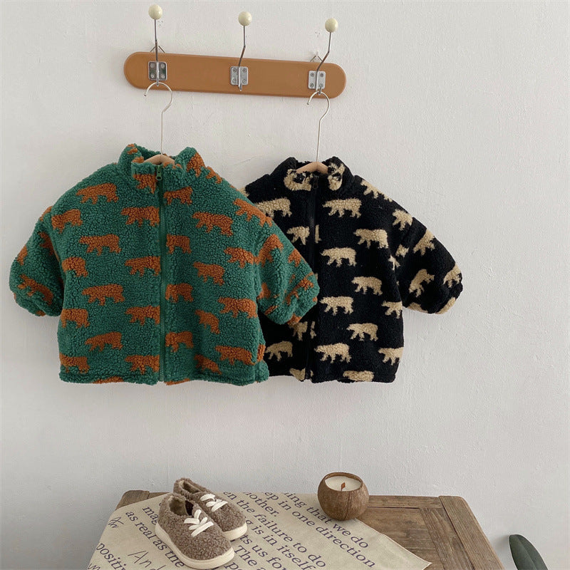 Extra warm bear fleece vest for toddlers, soft and durable kids' clothing