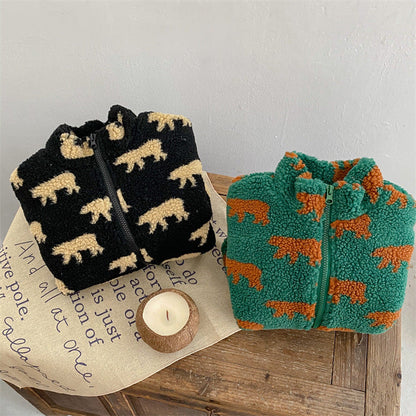High-quality bear fleece vest for children, providing extra softness and warmth