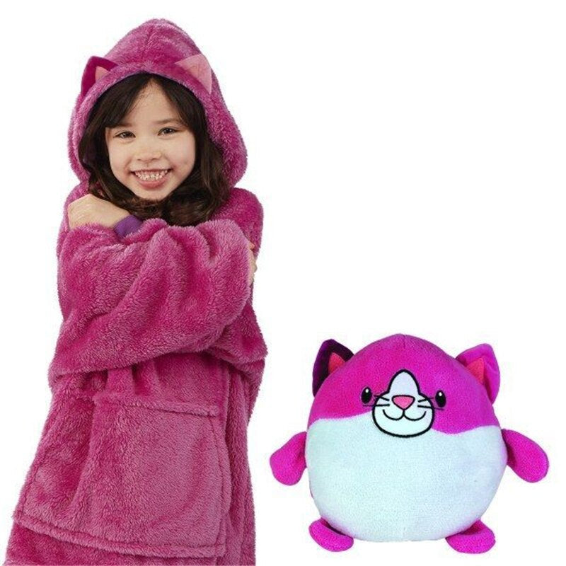 Soft texture of a kids' animal blanket hoodie, perfect children's apparel and gift for young ones