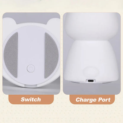 Eco-friendly LED rabbit night light, made of silicone, perfect for children's spaces
