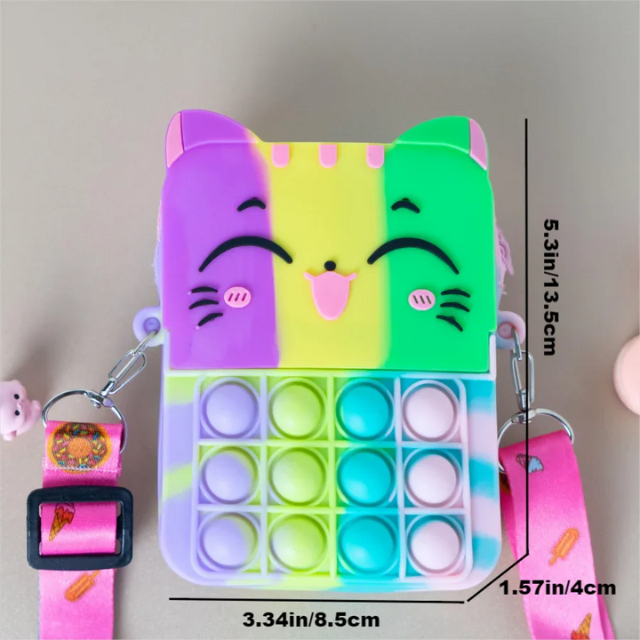 Pink cat silicone coin purse, a delightful and practical gift for young children.