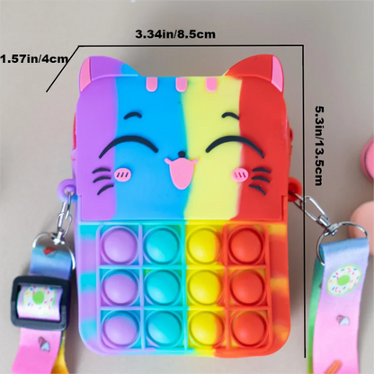 Orange cat silicone coin purse for toddlers, a vibrant and fun accessory.