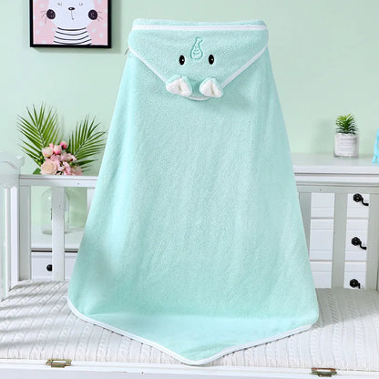 Playful red ladybug hooded towel for kids, absorbent coral velvet fleece, an excellent baby shower gift idea.