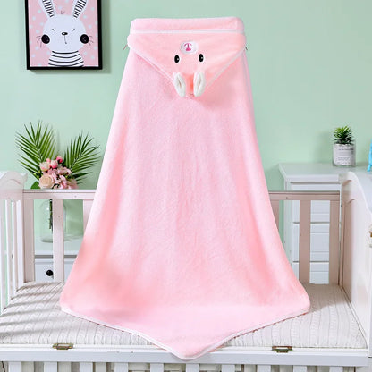 Cute purple owl hooded bath towel, thick fleece for extra warmth and softness, a must-have for baby bathing.