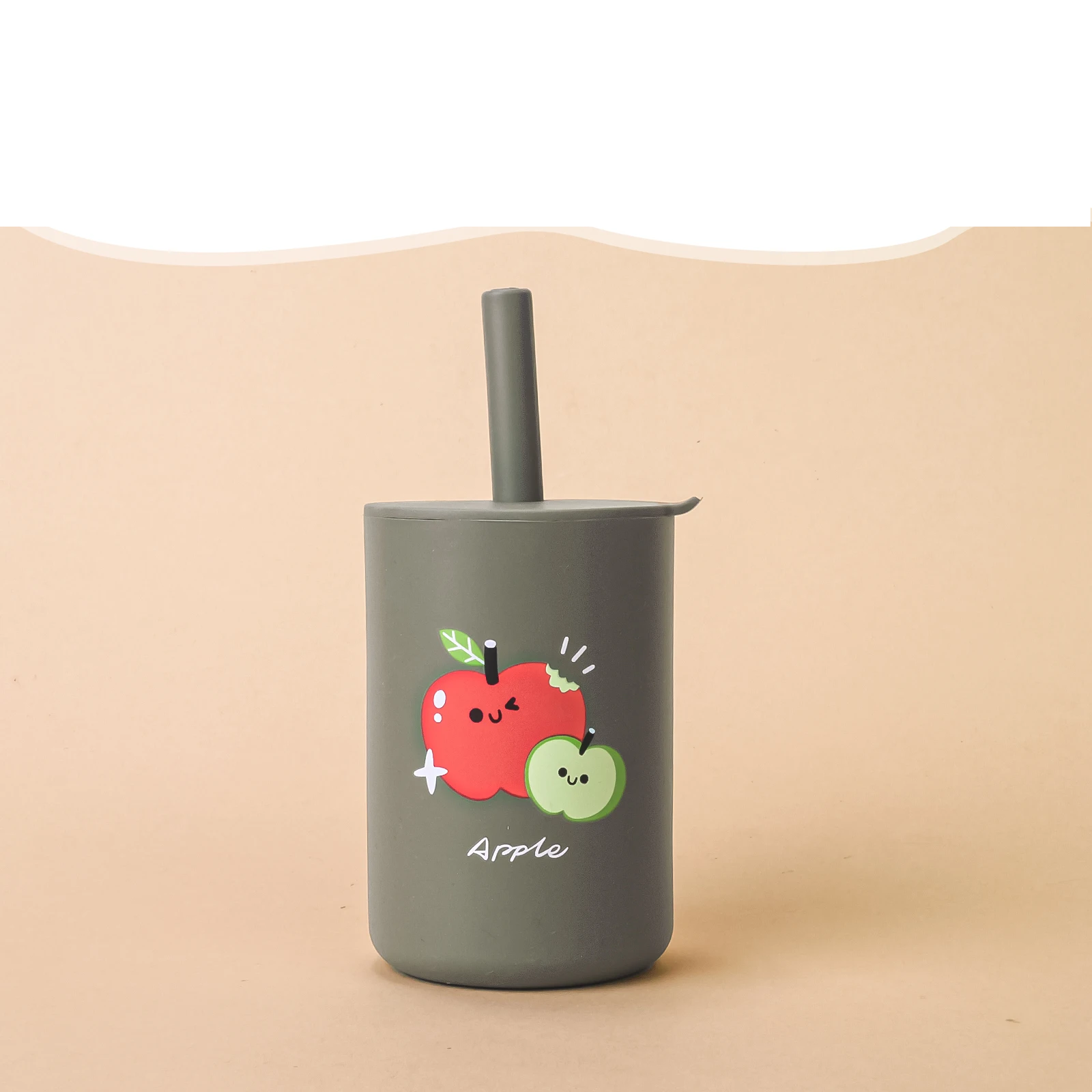 Close-up of the secure lid and spill-proof mechanism of a baby straw cup