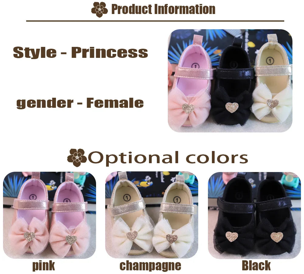 Baby girl's first steps shoes: graceful pink lace, breathable fabric, and secure hook and loop closure.