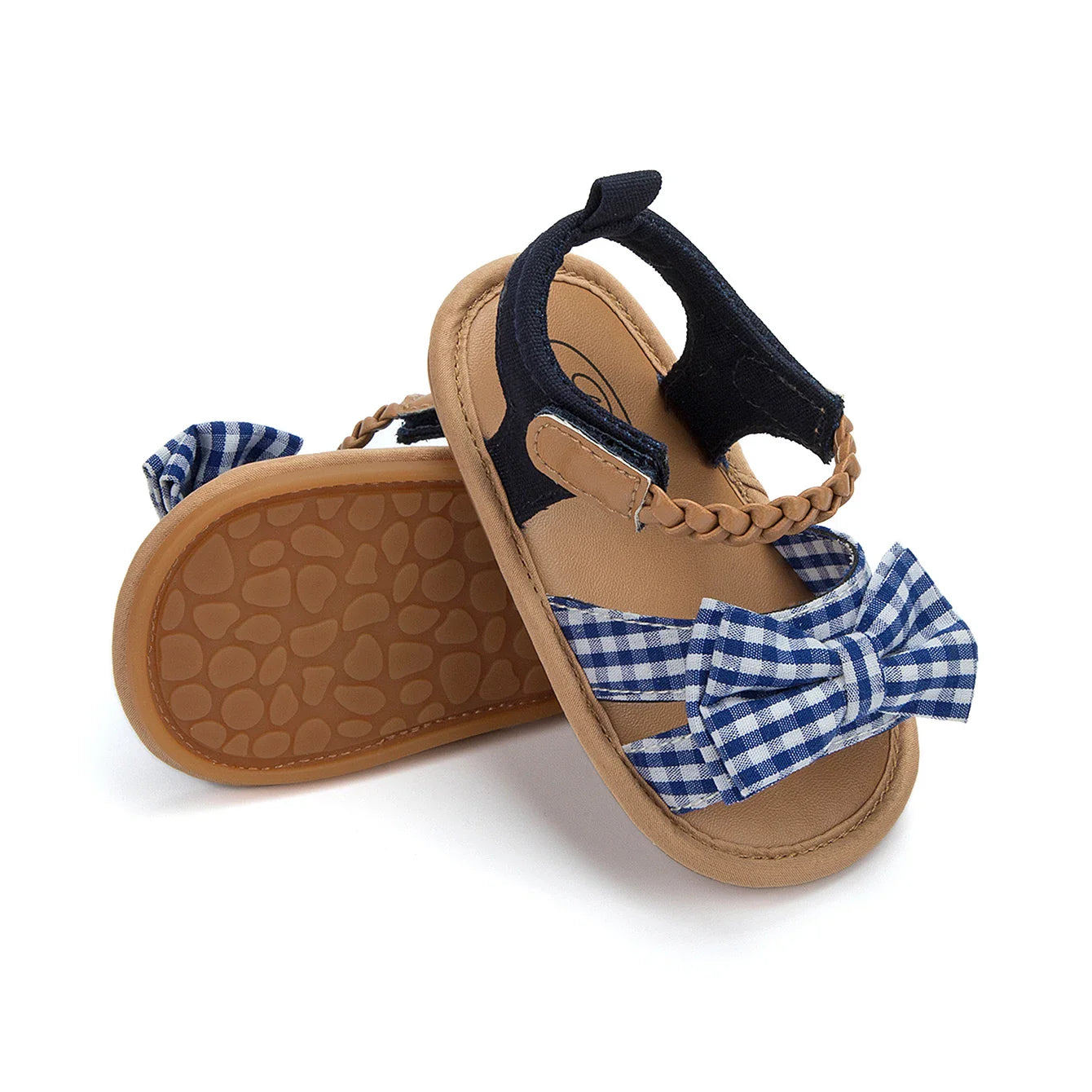 Soft cotton princess bow sandals, essential baby clothes accessory for toddlers.