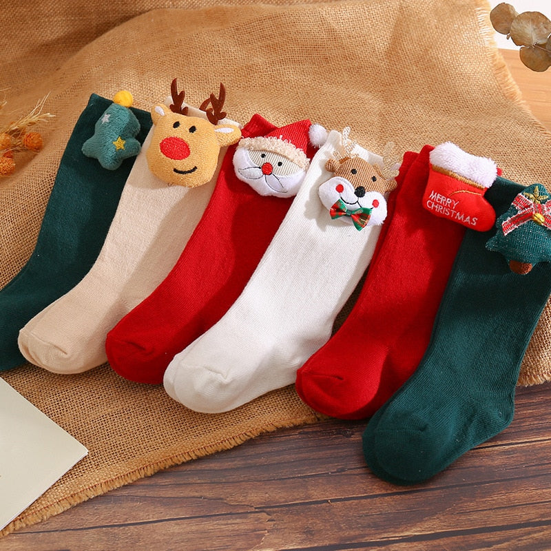 Adorable pink rabbit 3D animal non-slip baby socks for girls, soft cotton toddler apparel.