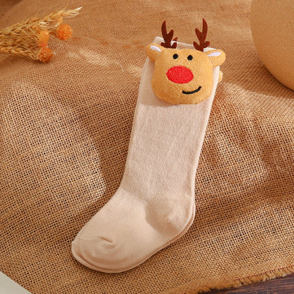 Set of assorted 3D animal non-slip baby socks for girls, featuring cute cotton designs.