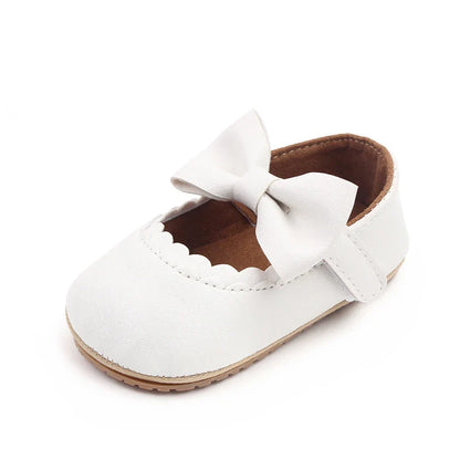 Comfortable toddler bowknot shoes, anti-slip sole for new walkers.
