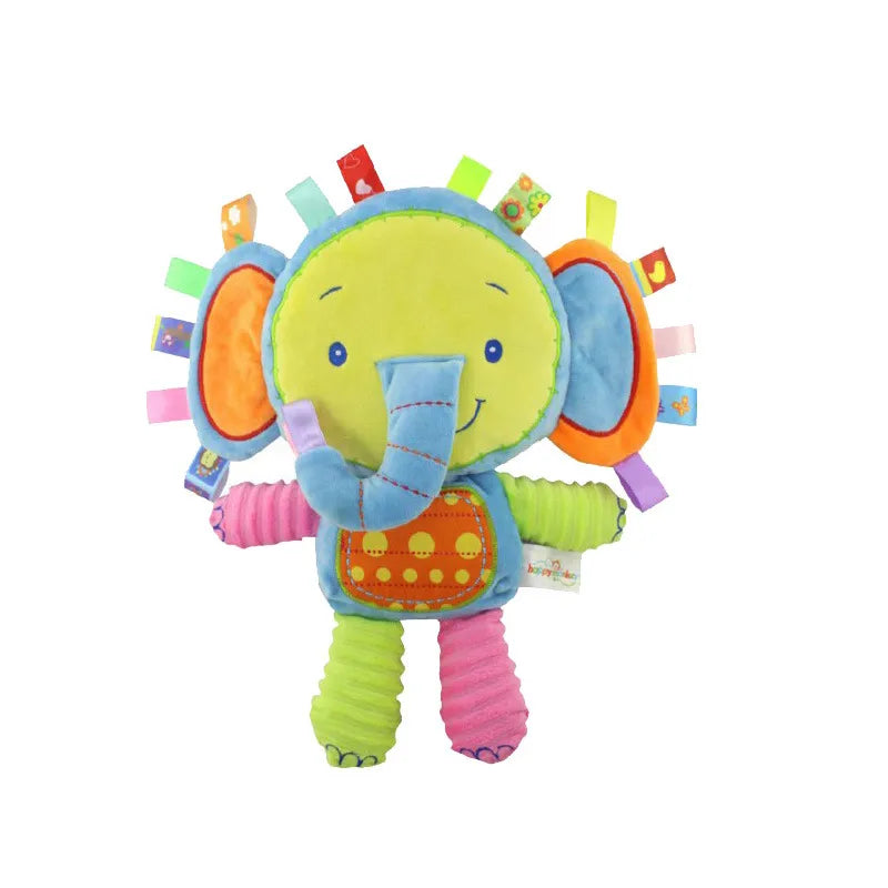 Newborn giraffe plush baby bell toy, a gentle sensory infant gift for early development.