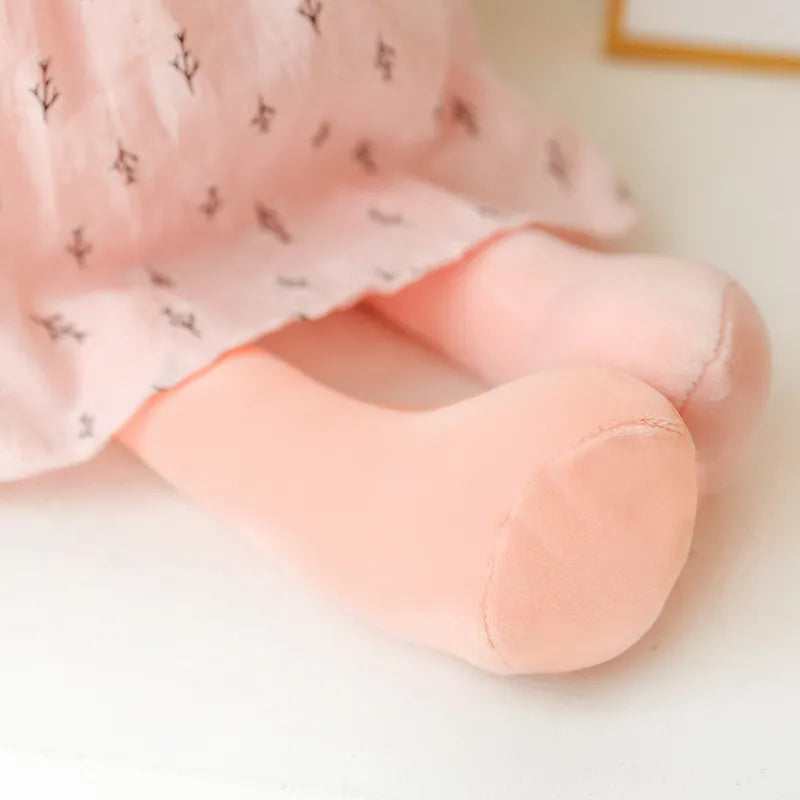 Gentle plush rabbit comfort toy, designed for children's playtime and as a soothing baby companion.