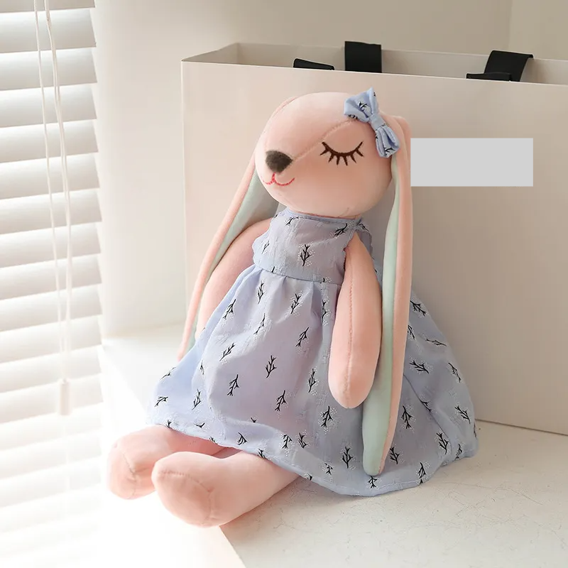 Unisex rabbit plush comfort toy, great for gifting and providing soothing companionship to infants.