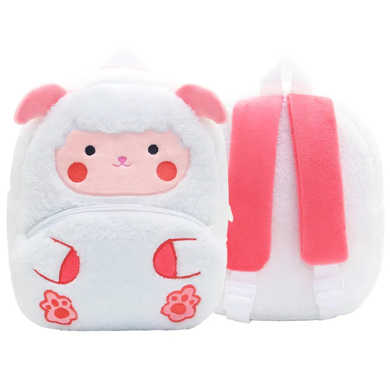 Furry cow plush backpack, 'cute backpack' for farm animal lovers.