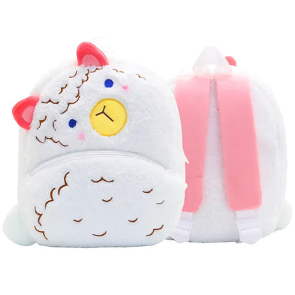 Pink flamingo plush backpack, 'girls backpack' for trendy toddlers.