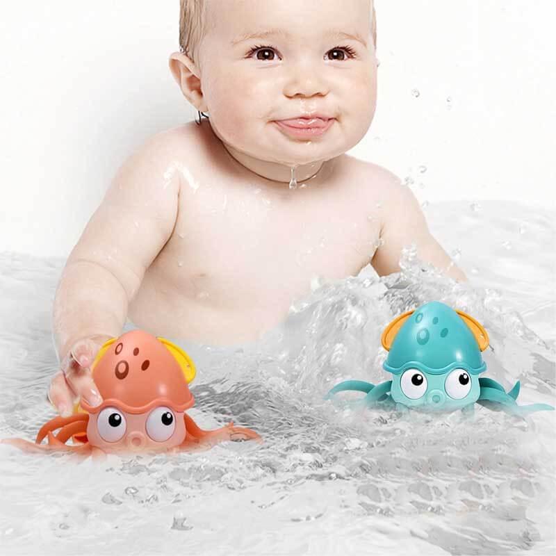 Adorable purple wind-up octopus bath toy for toddlers
