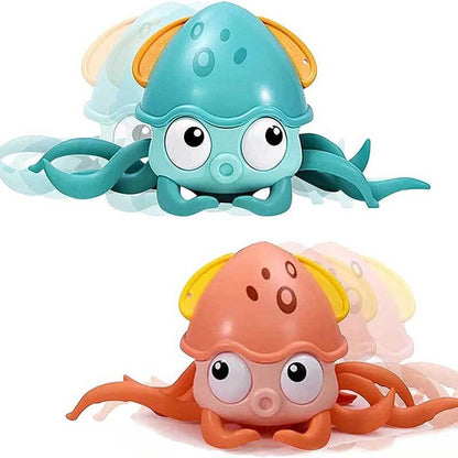 Close-up of wind-up octopus bath toy for baby gift