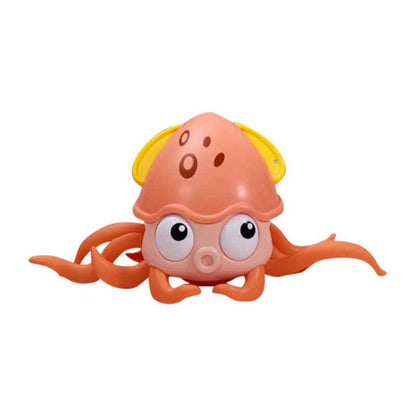 Durable plastic wind-up octopus bath toy for toddlers