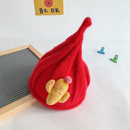 Soft green knit gnome beanie for kids, comfortable cotton wool ideal for baby accessories.