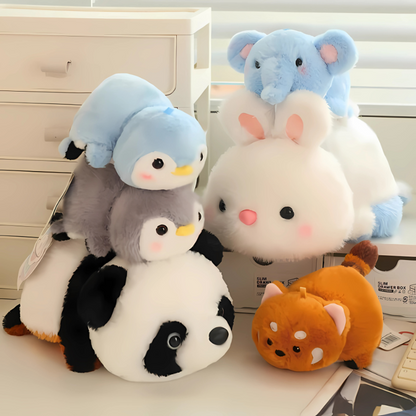 Adorable reversible animal plush toy, 2-in-1 flip design, soft kids stuffed animal for imaginative play