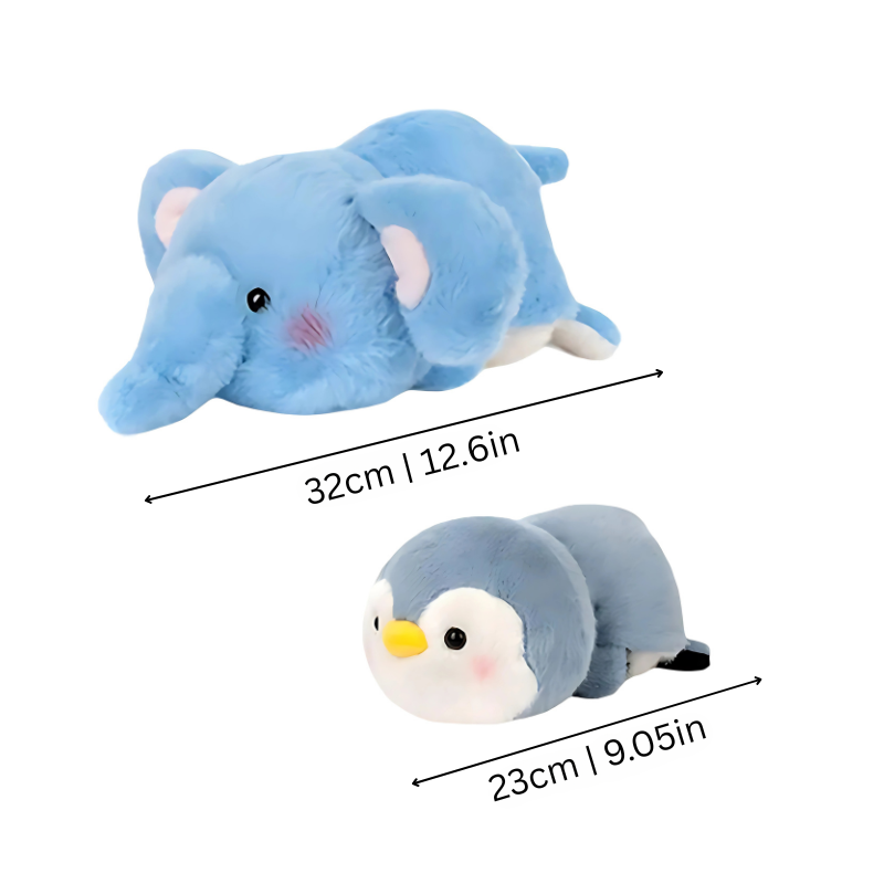 Cute reversible plush toy in flipped position, showing alternative animal design, perfect children's gift