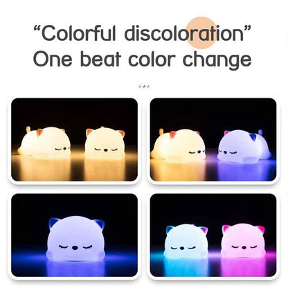 Children's room cat lamp, a charming LED night light and sleep aid, great as a gift for kids.