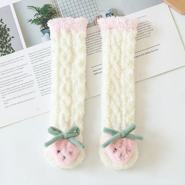Plush 'Grey Bunny' toddler leg warmers, ensuring snug warmth for little adventurers