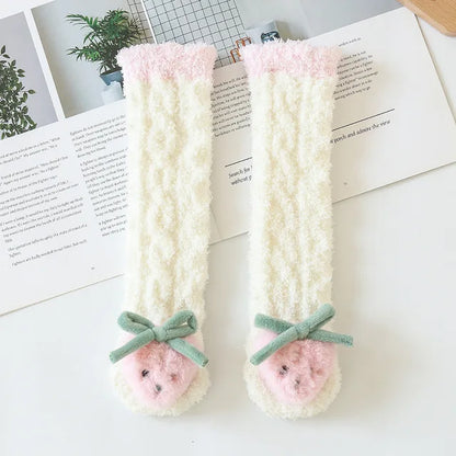 Plush 'Grey Bunny' toddler leg warmers, ensuring snug warmth for little adventurers