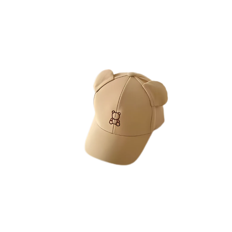 Adorable toddler summer baseball cap with teddy bear ears, perfect for sun protection and outdoor play