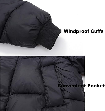 Blue toddler hooded winter coat with playful bunny ears, ensuring warmth for kids.