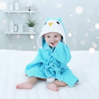 Cute pink bunny kids bath cape, plush cotton for toddlers and infants after swimming