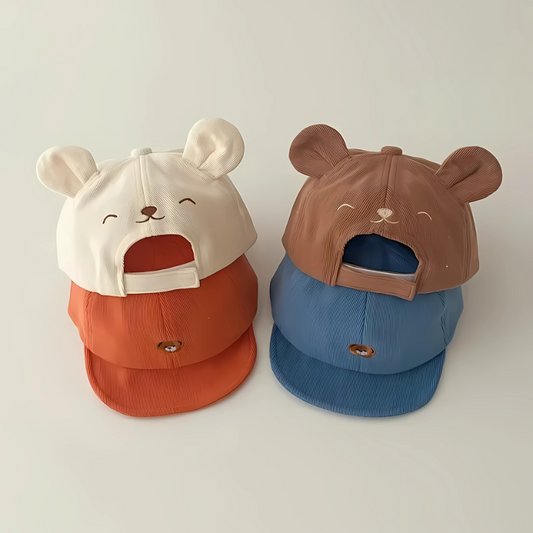 Adorable yellow duck character soft cotton hat for infants and toddlers, perfect for outdoor wear.