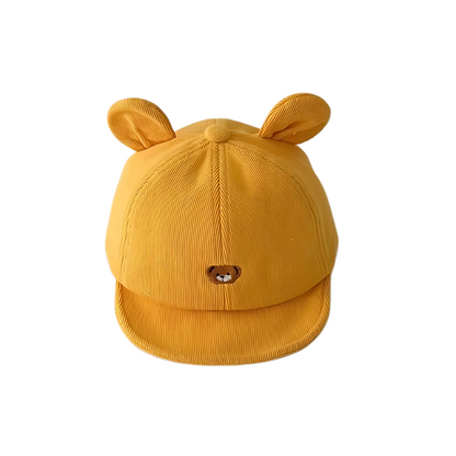 Close-up of a white panda animal character soft cotton hat, a must-have baby accessory for kids.